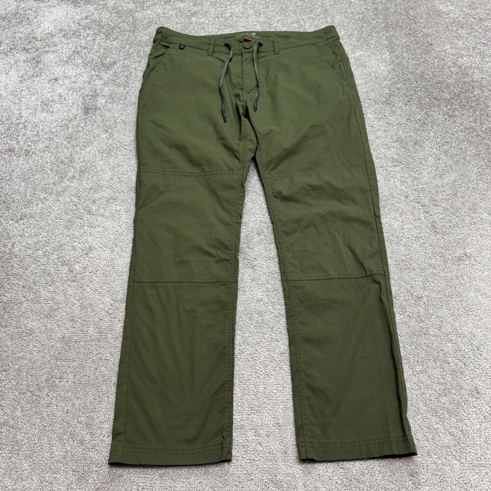 Roark Outdoor Nylon Pants Mens 36 Green Straight Leg Stretch Drawstring Hiking.